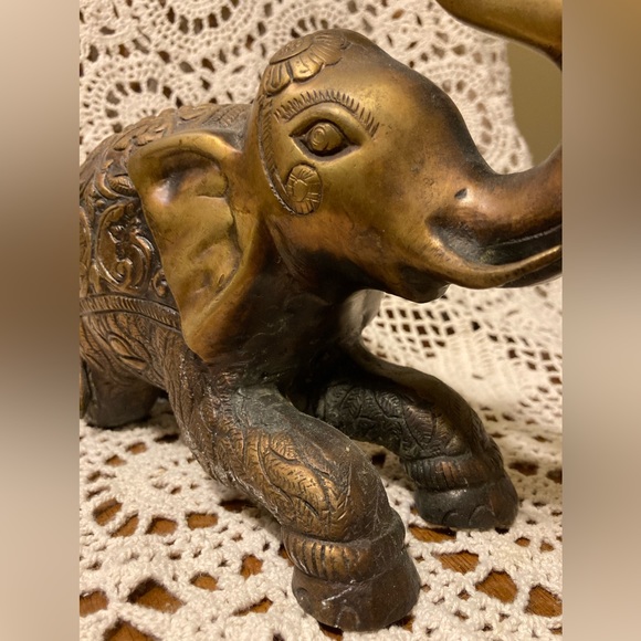 Ornate Brass Elephant - Heavy, Made in India - Picture 9 of 13